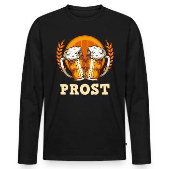 Cheers Beer Beer Drinker Bavaria Festival Folk Festival - Men's Premium Organic Long Sleeve Shirt - black - Front - Nico (187cm)
