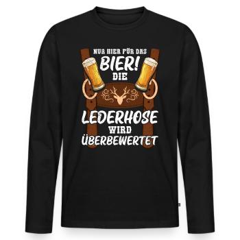 No Lederhosen, just drink beer, Bavarian - Men's Premium Organic Long Sleeve Shirt - black - Front - Nico (187cm)
