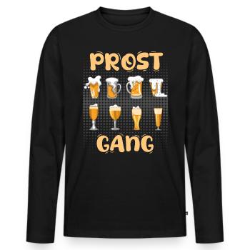 Cheers Gang Cheers Party Buveurs de bière - T-shirt manches longues Premium bio Homme - noir - Devant - Nico (187cm)