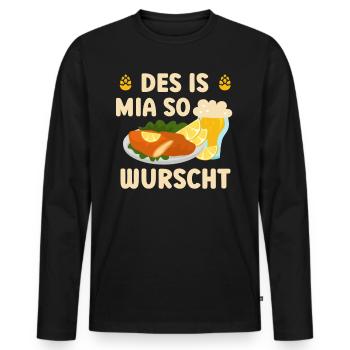 That's me so wurscht Bavarian saying - Men's Premium Organic Long Sleeve Shirt - black - Front - Nico (187cm)
