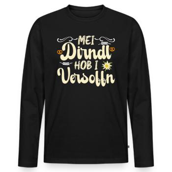 Münchner Volksfest MEI DIRNDL HOB I VERSTRINKEN - T-shirt manches longues Premium bio Homme - noir - Devant - Nico (187cm)