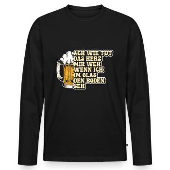Festival folklorique de Munich COMMENT J’AI MAL AU CŒUR - T-shirt manches longues Premium bio Homme - noir - Devant - Nico (187cm)