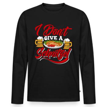 Münchner Volksfest I DON'T GIVE A SCHNITZEL Lustig - Männer Premium Bio Langarmshirt - Schwarz - Vorne - Nico (187cm)