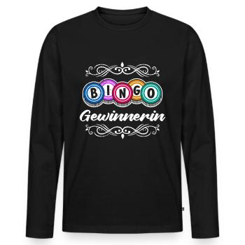 BINGO WINNER Funny Bingo Player Bingo - Men's Premium Organic Long Sleeve Shirt - black - Front - Nico (187cm)