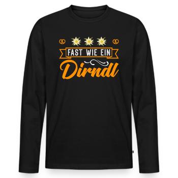 Dirndl de remplacement PRESQUE COMME UN DIRNDL Munich - T-shirt manches longues Premium bio Homme - noir - Devant - Nico (187cm)
