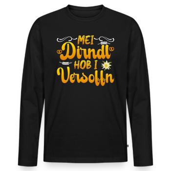 Münchner Volksfest MEI DIRNDL HOB I VERSTRINKEN - T-shirt manches longues Premium bio Homme - noir - Devant - Nico (187cm)