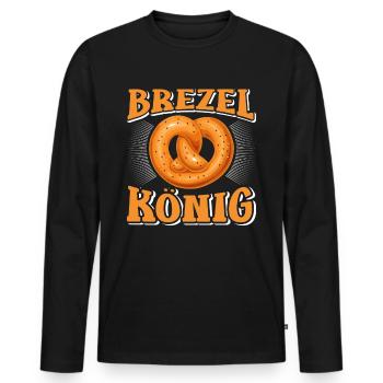 Munich BREZEL KÖNIG Funny - Men's Premium Organic Long Sleeve Shirt - black - Front - Nico (187cm)
