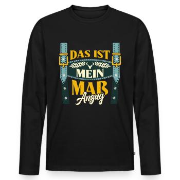 Münchner Volksfest MEI MASS-ANZUG Lustiges - Men's Premium Organic Long Sleeve Shirt - black - Front - Nico (187cm)