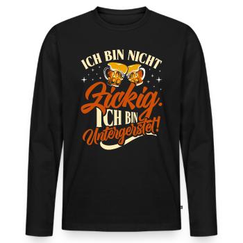 Münchner Volksfest NICHT BIN UNTERGERSTET - Männer Premium Bio Langarmshirt - Schwarz - Vorne - Nico (187cm)