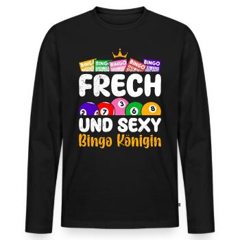 Bingo Player NAUGHTY AND SEXY BINGO QUEEN - Men's Premium Organic Long Sleeve Shirt - black - Front - Nico (187cm)
