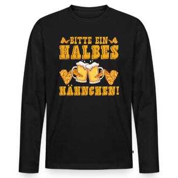 Münchner Volksfest DEMI-POULET S’IL VOUS PLAÎT - T-shirt manches longues Premium bio Homme - noir - Devant - Nico (187cm)