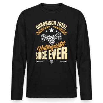 Munich Folk Festival CHRONICALLY TOTALLY UNDERMATED - Men's Premium Organic Long Sleeve Shirt - black - Front - Nico (187cm)
