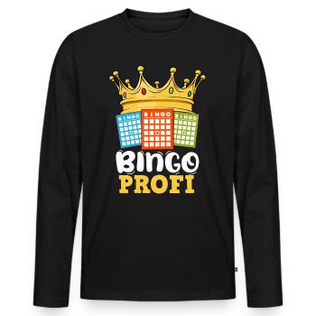 Bingo Player BINGO PRO Bingo Lovers - Men's Premium Organic Long Sleeve Shirt - black - Front - Nico (187cm)