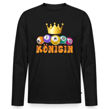 BINGO QUEEN Bingo Player Bingo Lover - Men's Premium Organic Long Sleeve Shirt - black - Front - Nico (187cm)