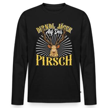 DIRNDL JÄGER AUF DER PURSCH Lederhosen Herren - Men's Premium Organic Long Sleeve Shirt - black - Front - Nico (187cm)