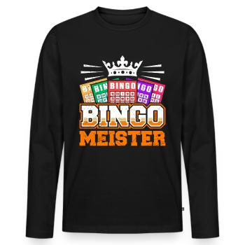Bingo Players BINGO MASTER Bingo Lovers - Men's Premium Organic Long Sleeve Shirt - black - Front - Nico (187cm)