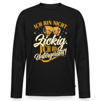Münchner Volksfest NICHT BIN UNTERGERSTET - Männer Premium Bio Langarmshirt - Schwarz - Vorne - Nico (187cm)