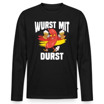 Festival folklorique de Munich WURST MIT DURST Lustiges - T-shirt manches longues Premium bio Homme - noir - Devant - Nico (187cm)