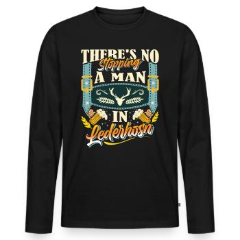 Festival folklorique de Munich IL N’Y A PAS D’ARRÊT D’HOMME - T-shirt manches longues Premium bio Homme - noir - Devant - Nico (187cm)