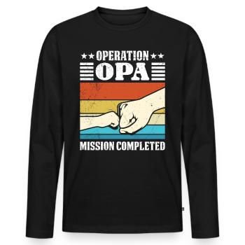 Großvater OPERATION OPA MISSION COMPLETED Lustig - Männer Premium Bio Langarmshirt - Schwarz - Vorne - Nico (187cm)