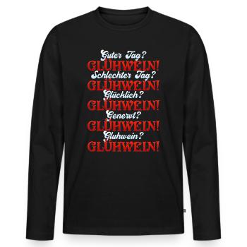 Glühweinstand GOOD DAY MULLED WINE BAD DAY MULLED - Männer Premium Bio Langarmshirt - Schwarz - Vorne - Nico (187cm)