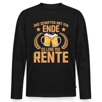 Rentner DAS SCHUFTEN HAT EIN ENDE ES LEBE DIE - Männer Premium Bio Langarmshirt - Schwarz - Vorne - Nico (187cm)