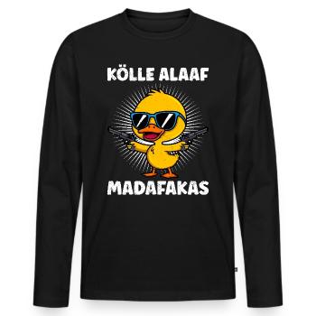 Karneval Köln KÖLLE ALAAF MADAFAKAS Lustiges - Männer Premium Bio Langarmshirt - Schwarz - Vorne - Nico (187cm)