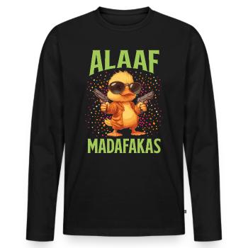 Karneval Party Köln ALAAF MADAFAKAS Lustiges - Männer Premium Bio Langarmshirt - Schwarz - Vorne - Nico (187cm)