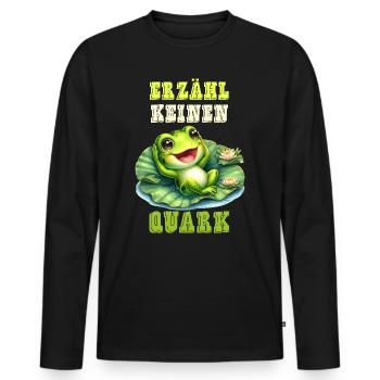 Froschkostüm ERZÄHL KEINEN QUARK Lustiges - Männer Premium Bio Langarmshirt - Schwarz - Vorne - Nico (187cm)