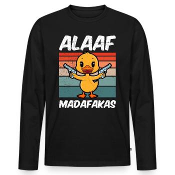 Karneval Party ALAAF MADAFAKAS Lustiges Kölner - Männer Premium Bio Langarmshirt - Schwarz - Vorne - Nico (187cm)