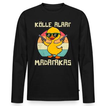 Karneval Köln KÖLLE ALAAF MADAFAKAS Lustiges - Männer Premium Bio Langarmshirt - Schwarz - Vorne - Nico (187cm)