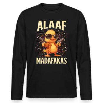 Karneval Party Köln ALAAF MADAFAKAS Lustiges - Männer Premium Bio Langarmshirt - Schwarz - Vorne - Nico (187cm)