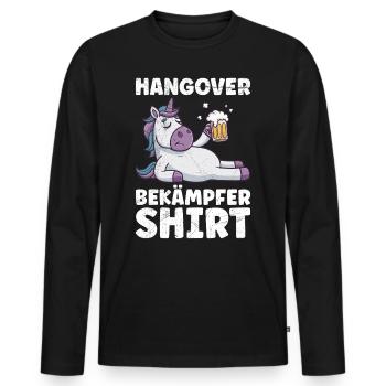 Mallorca HANGOVER BEKÄMPFER SHIRT Lustiges - Männer Premium Bio Langarmshirt - Schwarz - Vorne - Nico (187cm)