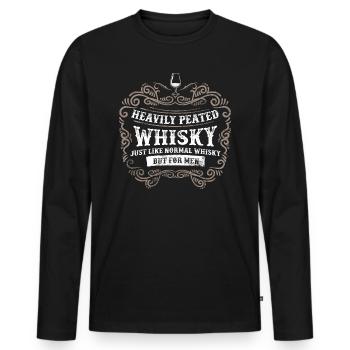 Lustiger Whiskey Whisky Trinker Vintage Spruch - Männer Premium Bio Langarmshirt - Schwarz - Vorne - Nico (187cm)