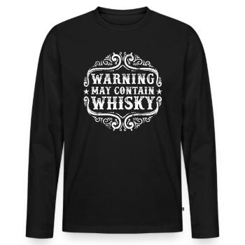 Whisky Trinker Vintage Look, lustiger Spruch - Männer Premium Bio Langarmshirt - Schwarz - Vorne - Nico (187cm)