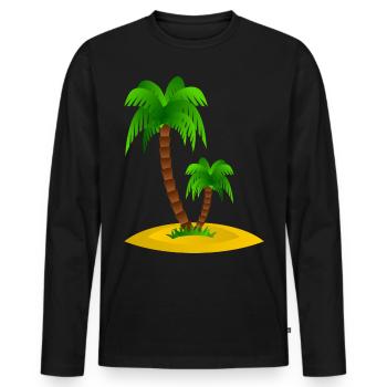 Palmen Insel - Männer Premium Bio Langarmshirt - Schwarz - Vorne - Nico (187cm)