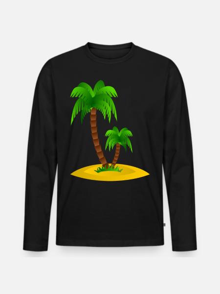 Palm Island - Men's Premium Organic Long Sleeve Shirt - black