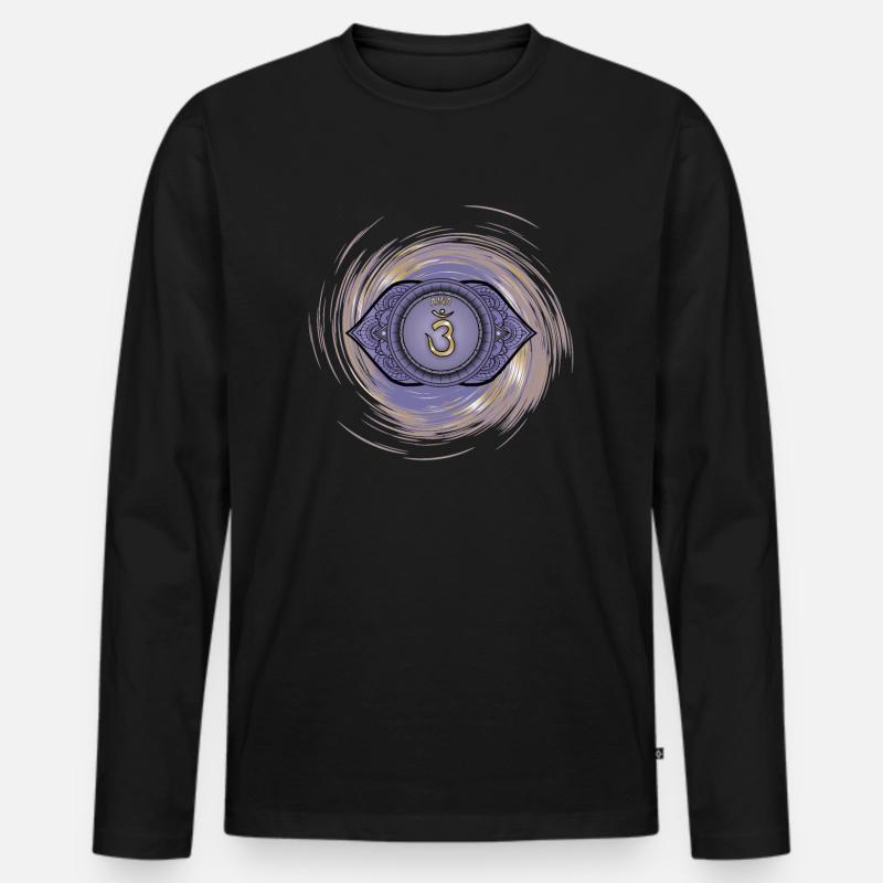Ajna sechstes Chakra - Männer Premium Bio Langarmshirt - Schwarz