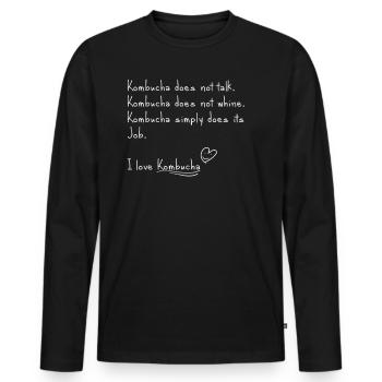 I love kombucha - Men's Premium Organic Long Sleeve Shirt - black - Front - Nico (187cm)