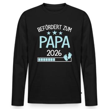 Befördert Papa 2026 Geschenk für neuer vater - Männer Premium Bio Langarmshirt - Schwarz - Vorne - Nico (187cm)