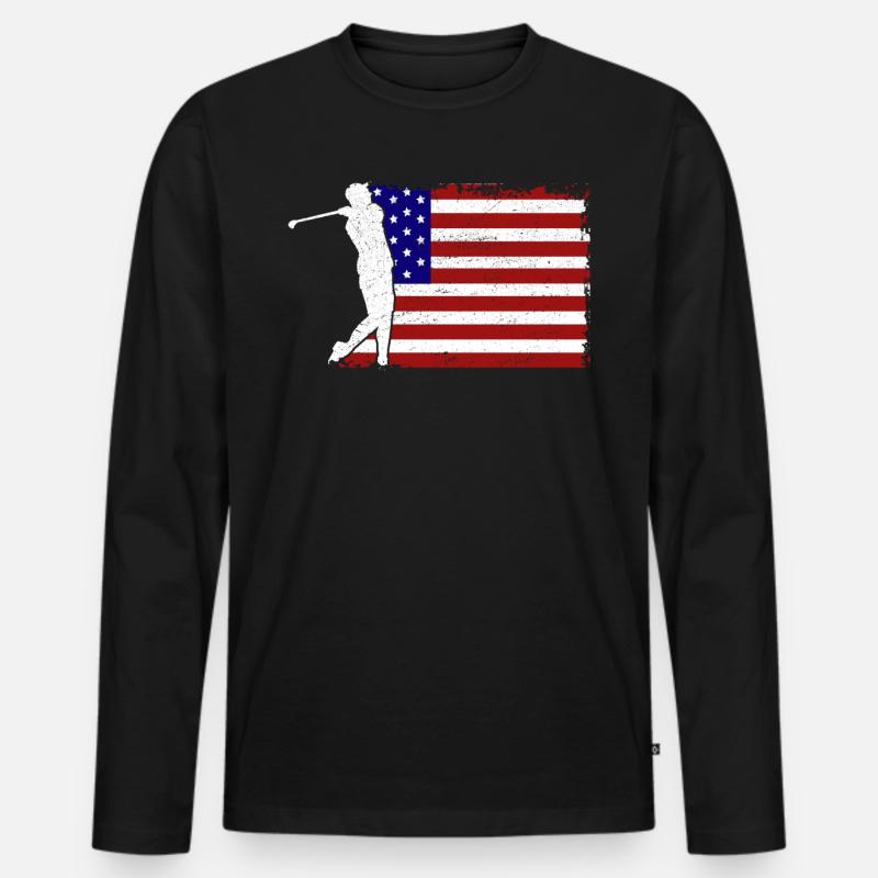 Golf Amerika - Männer Premium Bio Langarmshirt - Schwarz