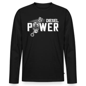 engine 01 tuning diesel v8 nitro power trucker - Men's Premium Organic Long Sleeve Shirt - black - Front - Nico (187cm)