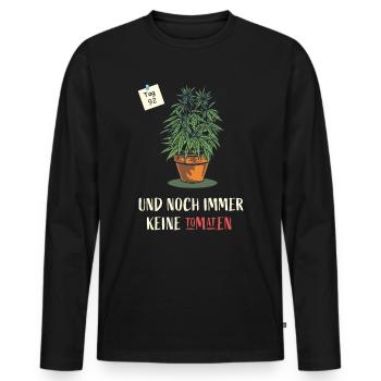 Cannabis - Men's Premium Organic Long Sleeve Shirt - black - Front - Nico (187cm)