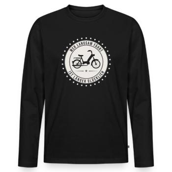 Ceux qui conduisent lentement sont plus heureux plus longtemps - T-shirt manches longues Premium bio Homme - noir - Devant - Nico (187cm)