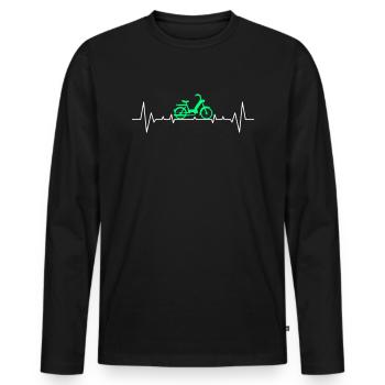 Moped driver ECG with moped Töffli gift - Men's Premium Organic Long Sleeve Shirt - black - Front - Nico (187cm)