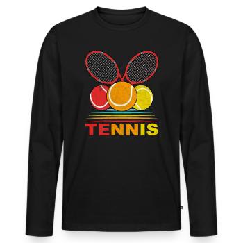 tennis racket - Men's Premium Organic Long Sleeve Shirt - black - Front - Nico (187cm)