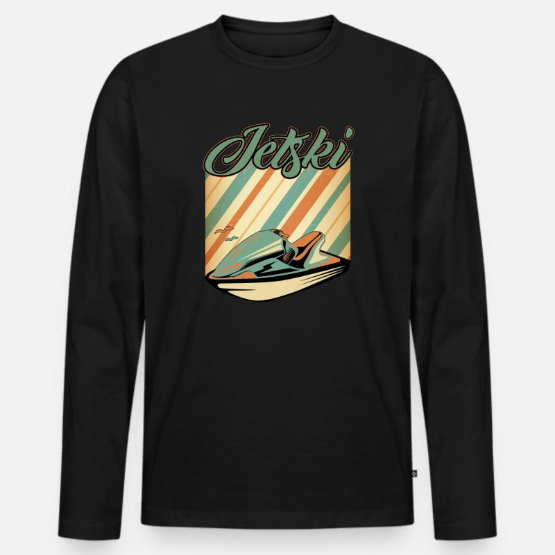 Jetski - Männer Premium Bio Langarmshirt - Schwarz