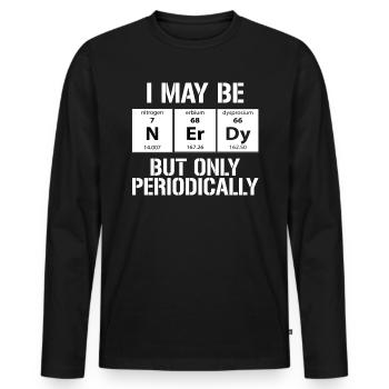 Chimie Tableau périodique - T-shirt manches longues Premium bio Homme - noir - Devant - Nico (187cm)