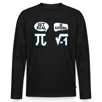 mathematics - Men's Premium Organic Long Sleeve Shirt - black - Front - Nico (187cm)
