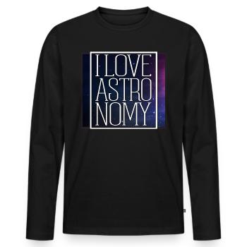 Astronomie - T-shirt manches longues Premium bio Homme - noir - Devant - Nico (187cm)
